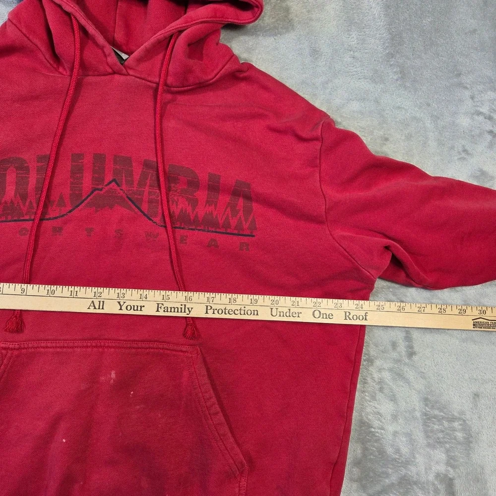 Columbia Sportswear Mens Red Graphic Mountain Logo Pullover Hoodie Large RN69724 - Picture 2 of 8